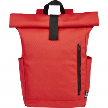 Logo trade business gifts image of: Byron 15.6" GRS RPET roll-top backpack 18L