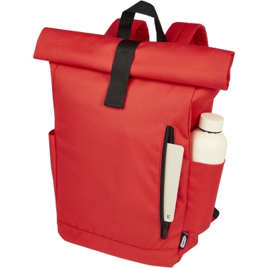 Logotrade advertising product picture of: Byron 15.6" GRS RPET roll-top backpack 18L