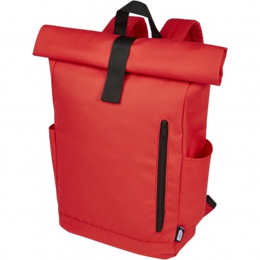 Logo trade business gifts image of: Byron 15.6" GRS RPET roll-top backpack 18L