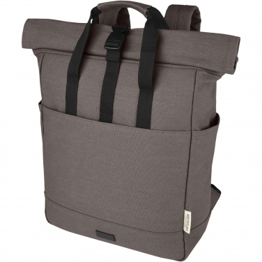 Logo trade promotional gifts picture of: Joey 15” GRS recycled canvas rolltop laptop backpack 15L
