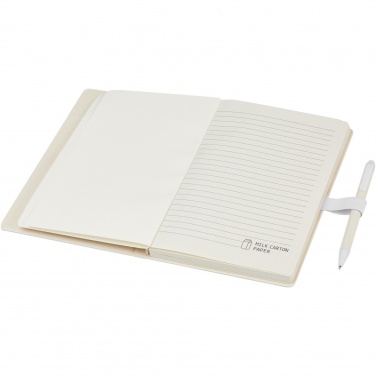 Logotrade promotional products photo of: Dairy Dream A5 size reference recycled milk cartons notebook and ballpoint pen set