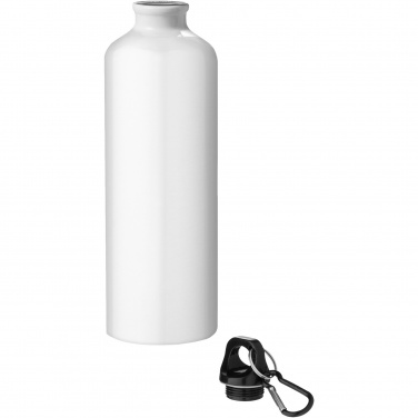 Logo trade promotional items picture of: Oregon 770 ml RCS certified recycled aluminium water bottle with carabiner