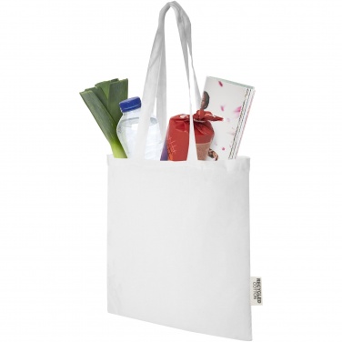 Logotrade advertising product picture of: Madras 140 g/m2 GRS recycled cotton tote bag 7L
