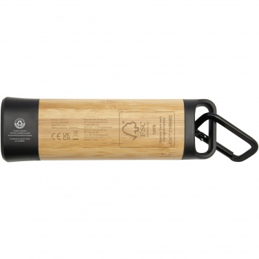 Logotrade promotional merchandise image of: Kuma bamboo/RCS recycled plastic torch with carabiner