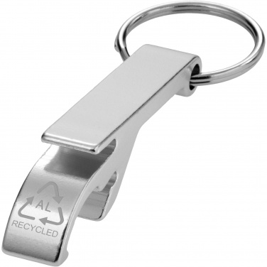 Logo trade promotional merchandise picture of: Tao RCS recycled aluminium bottle and can opener with keychain 