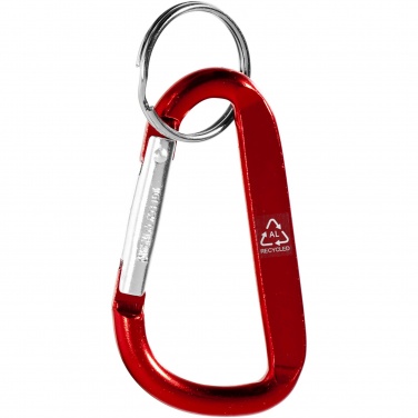 Logotrade promotional products photo of: Timor RCS recycled aluminium carabiner keychain