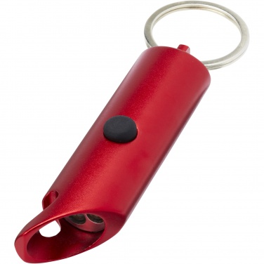 Logotrade advertising products photo of: Flare RCS recycled aluminium IPX LED light and bottle opener with keychain