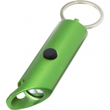 Logotrade corporate gift image of: Flare RCS recycled aluminium IPX LED light and bottle opener with keychain