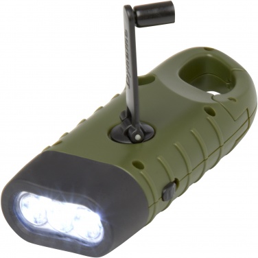 Logo trade promotional products picture of: Helios recycled plastic solar dynamo flashlight with carabiner