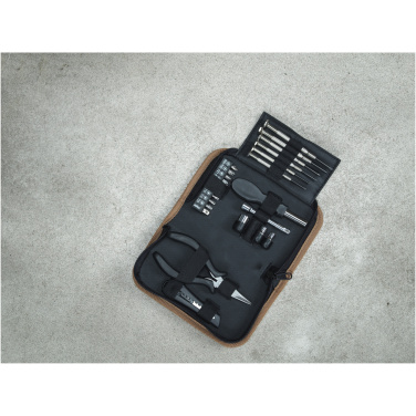 Logotrade corporate gift image of: Spike 24-piece RCS recycled plastic tool set with cork pouch