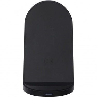 Logo trade promotional items picture of: Loop 15W dual coil RCS recycled plastic wireless charging stand