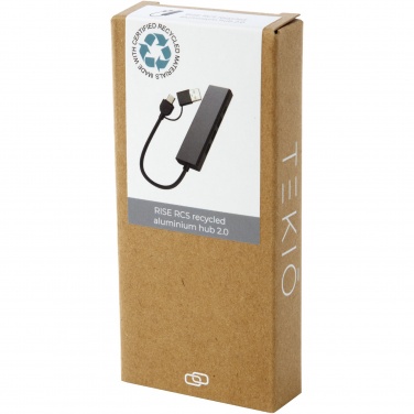 Logo trade promotional merchandise picture of: Rise RCS recycled aluminium USB 2.0 hub