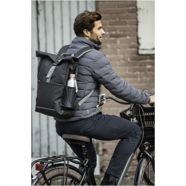 Logotrade business gift image of: Aqua 15" GRS recycled water resistant roll-top bike bag 20L