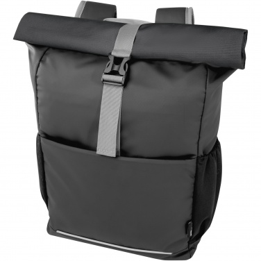 Logo trade corporate gifts image of: Aqua 15" GRS recycled water resistant roll-top bike bag 20L