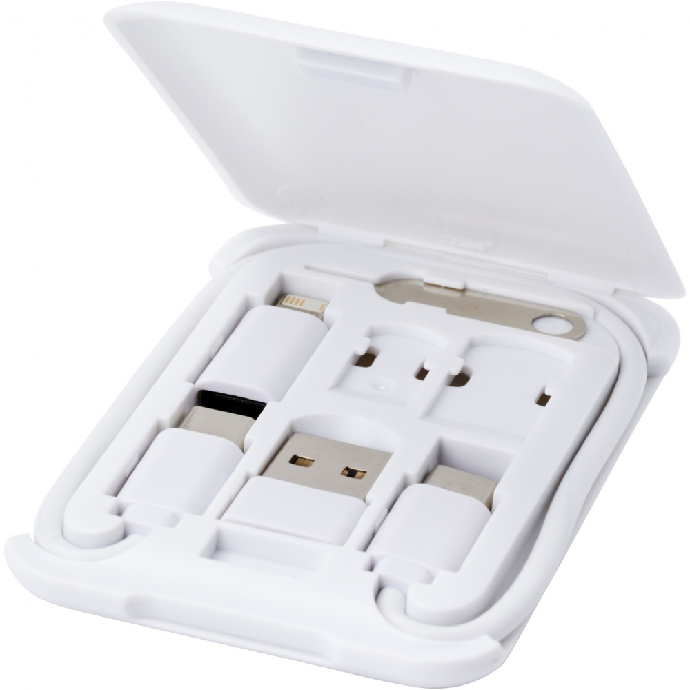 Logo trade business gift photo of: Savvy recycled plastic modular charging cable with phone holder