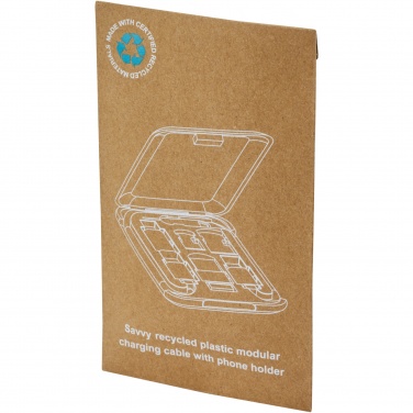 Logotrade promotional merchandise picture of: Savvy recycled plastic modular charging cable with phone holder