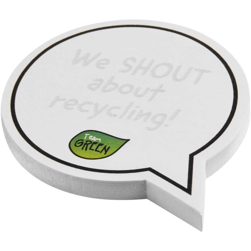 Logotrade promotional product picture of: Sticky-Mate® speech bubble-shaped recycled sticky notes
