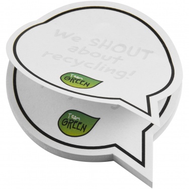 Logo trade promotional merchandise photo of: Sticky-Mate® speech bubble-shaped recycled sticky notes