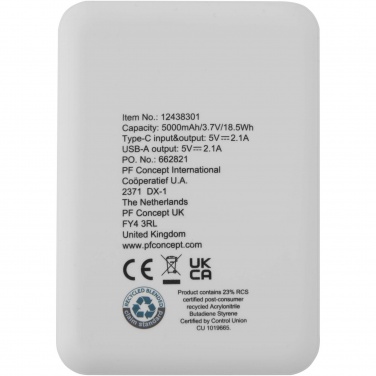 Logotrade advertising product image of: Asama 5000 mAh Type-C recycled plastic power bank