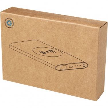 Logo trade corporate gifts image of: Juice 4000 mAh Type-C recycled aluminium wireless power bank 