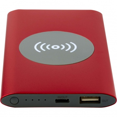 Logo trade promotional merchandise picture of: Juice 4000 mAh Type-C recycled aluminium wireless power bank 