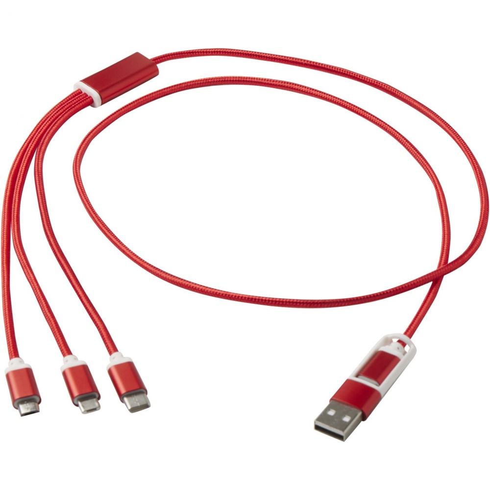 Logo trade promotional product photo of: Versatile 5-1 recycled aluminium charging cable