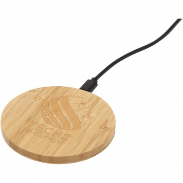 Logo trade promotional gifts image of: Essence 15W bamboo wireless charging pad