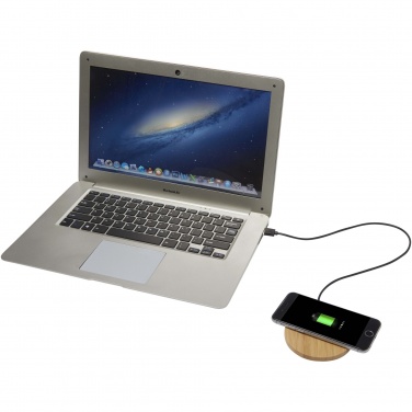 Logotrade promotional merchandise image of: Essence 15W bamboo wireless charging pad
