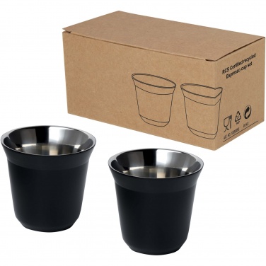 Logo trade promotional items image of: Duo 80 ml RCS certified stainless steel espresso cup set 