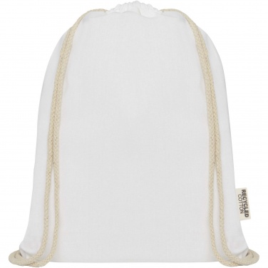 Logo trade promotional giveaways picture of: Oregon 140 g/m² GRS recycled cotton drawstring bag