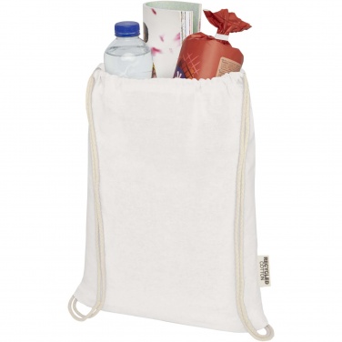 Logotrade promotional merchandise picture of: Oregon 140 g/m² GRS recycled cotton drawstring bag