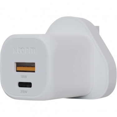 Logo trade advertising products image of: Xtorm XEC035 GaN² Ultra 35W wall charger - UK plug