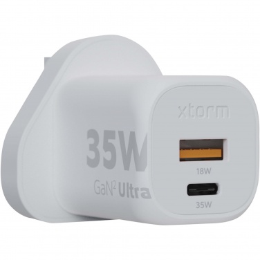 Logo trade corporate gifts picture of: Xtorm XEC035 GaN² Ultra 35W wall charger - UK plug