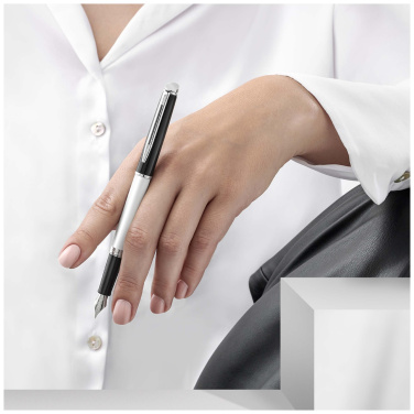 Logo trade advertising products picture of: Hemisphere colour blocking fountain pen with palladium trim