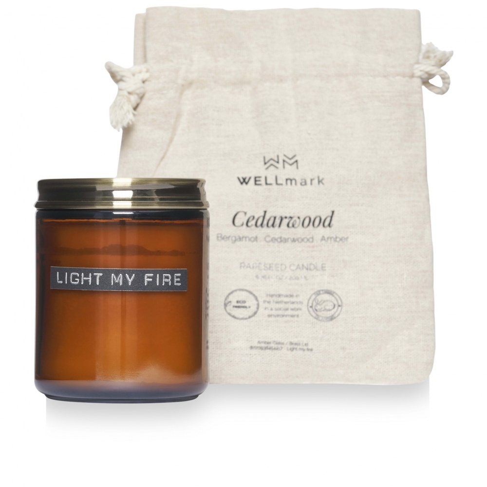 Logo trade promotional merchandise picture of: Wellmark cedar wood scented candle medium