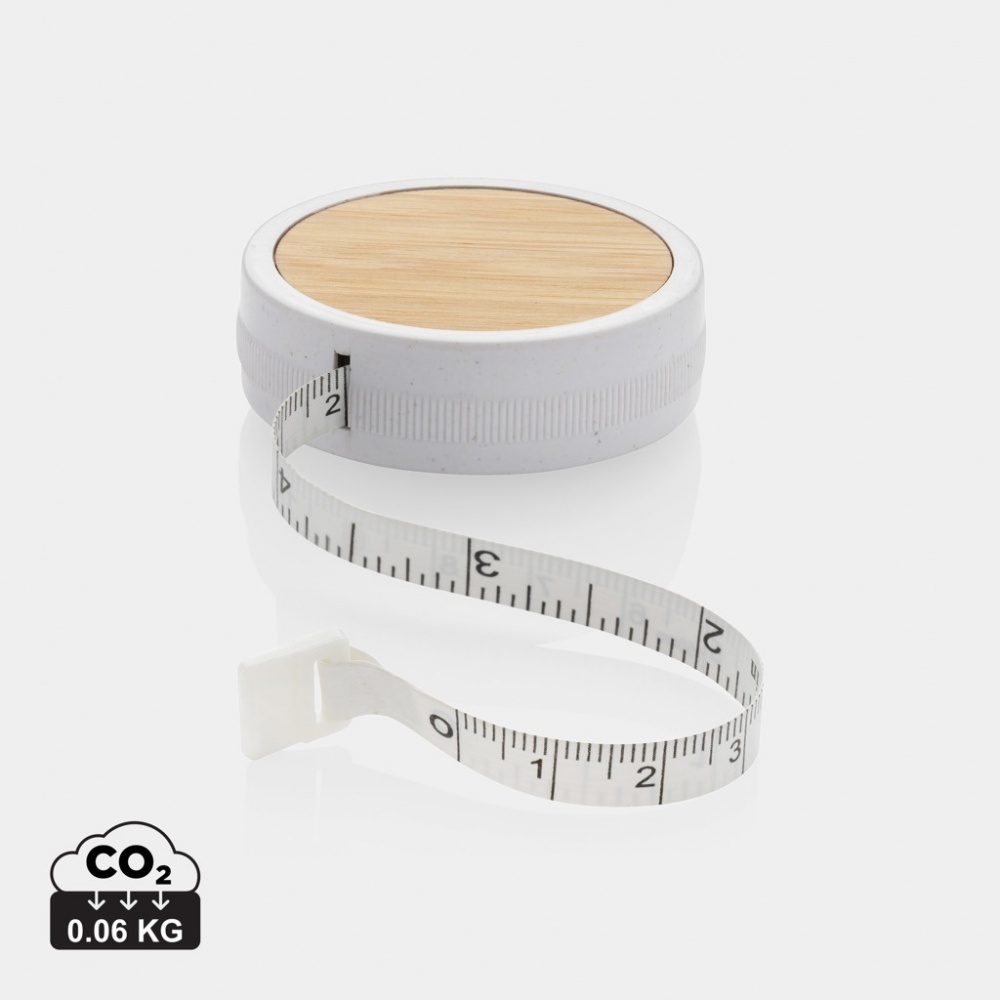 Logo trade business gifts image of: RCS recycled plastic & bamboo tailor tape