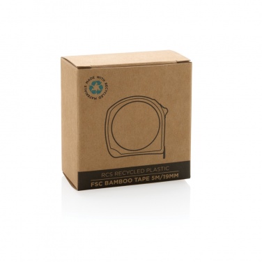 Logo trade promotional merchandise photo of: RCS recycled plastic bamboo tape 5M/19mm