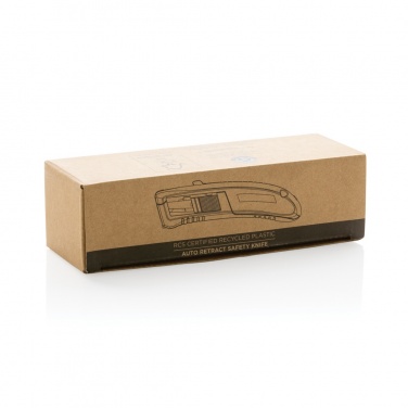 Logo trade promotional merchandise picture of: RCS certified recycled plastic Auto retract safety knife