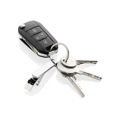 Logo trade promotional item photo of: RCS recycled zinc alloy bottle opener keychain