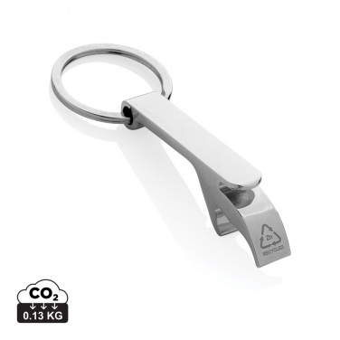 Logo trade promotional giveaway photo of: RCS recycled zinc alloy bottle opener keychain