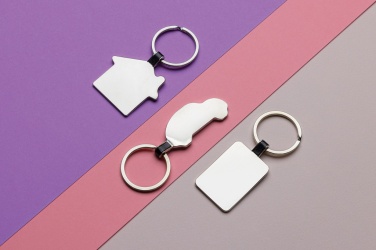 Logo trade promotional gifts image of: RCS recycled zinc alloy house keyring