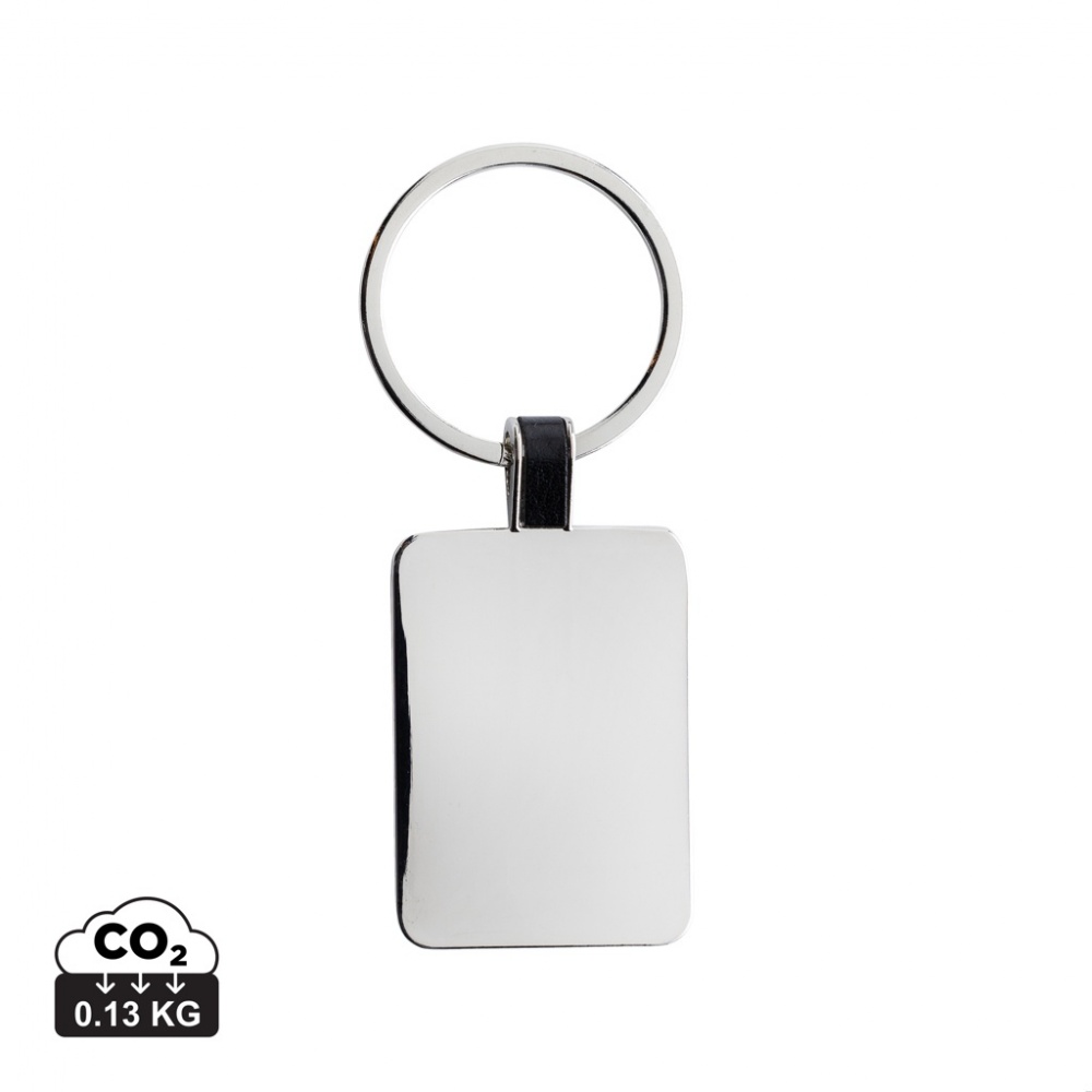 Logo trade promotional products image of: RCS recycled zinc alloy rectangle keyring