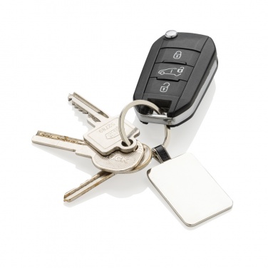 Logo trade advertising products image of: RCS recycled zinc alloy rectangle keyring