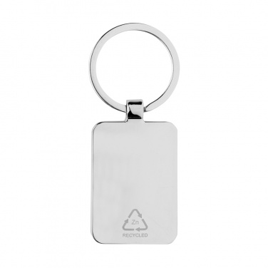 Logo trade promotional giveaways image of: RCS recycled zinc alloy rectangle keychain with bamboo