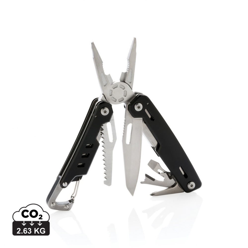 Logo trade advertising products image of: Solid multitool with carabiner