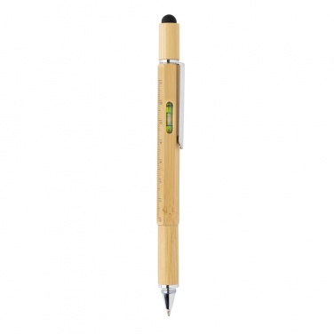 Logo trade promotional item photo of: Bamboo 5-in-1 toolpen