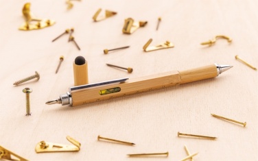 Logo trade promotional merchandise image of: Bamboo 5-in-1 toolpen