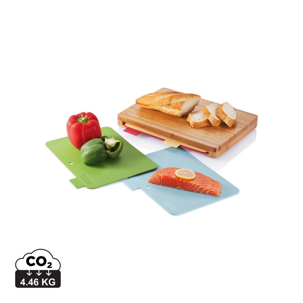 Logo trade promotional gifts picture of: Cutting board with 4pcs hygienic boards