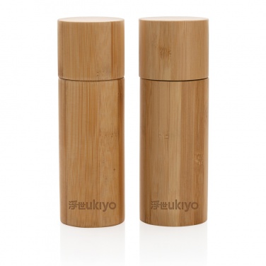 Logo trade corporate gift photo of: Ukiyo bamboo salt and pepper mill set