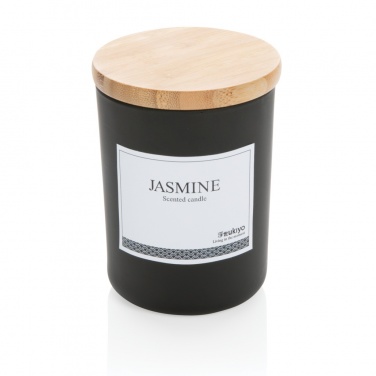 Logo trade business gifts image of: Ukiyo deluxe scented candle with bamboo lid